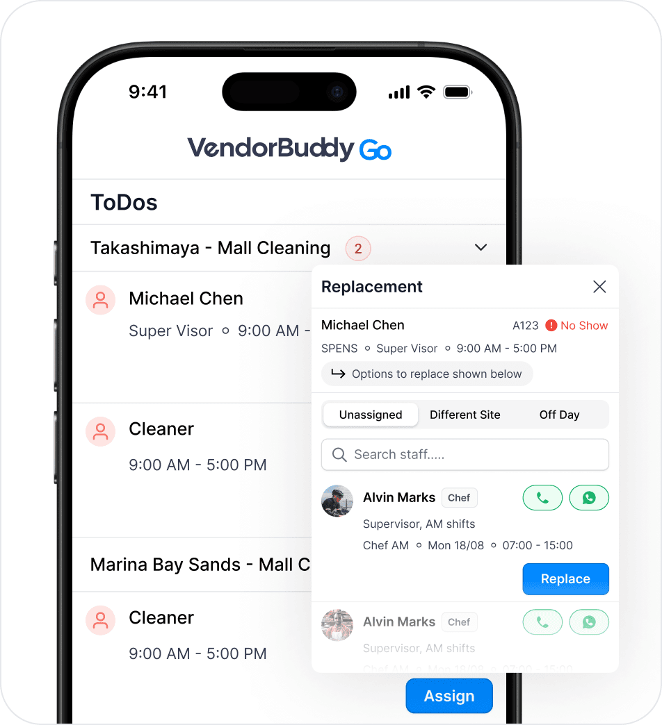 Manual balance gap recovery: ToDos list and replacement flow in VendorBuddy Go